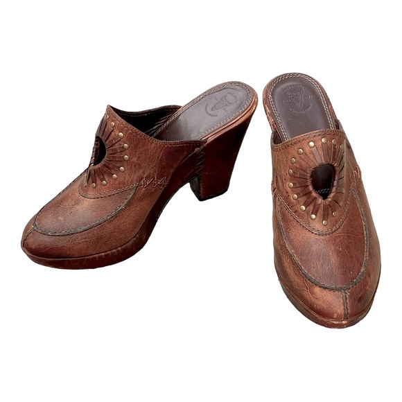 VINTAGE FRYE Ingrid Apron Distressed Clogs Women’s Size 8.5 - Picture 9 of 9